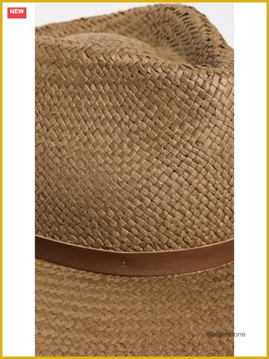 Woven Straw Sun Hat with Leather Band